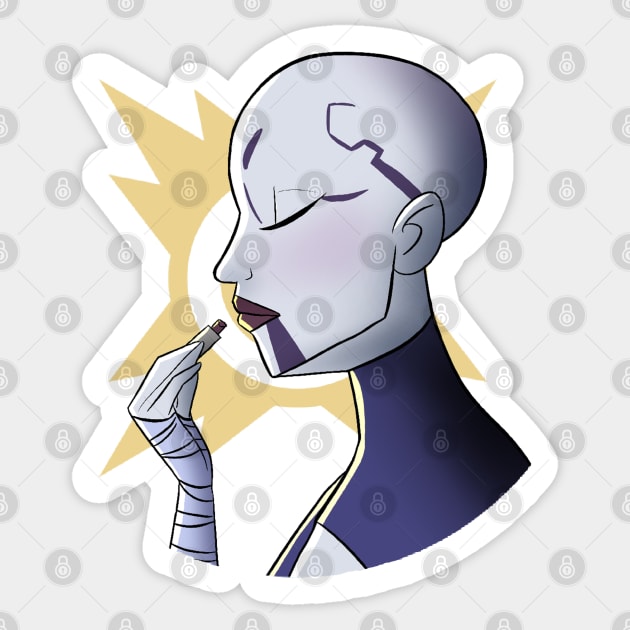 Lipstick Asajj Ventress Sticker by Lipstick and Lightsabers